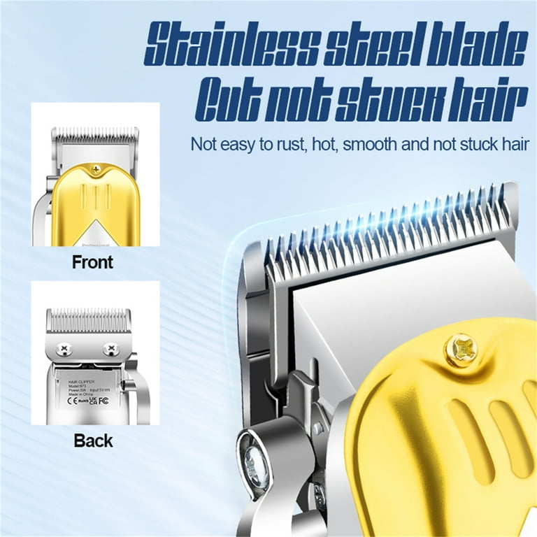 RUTAWZ Hair Clippers for Men Professional Cordless, Beard Trimmer & Nose Trimmer Set, Clippers and Trimmers Kit with LCD Display, Golden