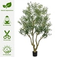 thumbnail image 6 of 8FT Artificial Olive Tree  Lifelike Faux Potted Tree with Natural Trunk Indoor Outdoor Decor Plant  1 Set, 6 of 10