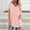 Pink, variant on Women's Summer Solid V Neck Loose Short Sleeve Tops T-shirt Blouse