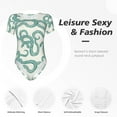 thumbnail image 6 of Naloa Hand Drawn Snake Women's Short-Sleeved Onesie, One-Piece Swimsuit for Parties, dates, clubs - Large, 6 of 9