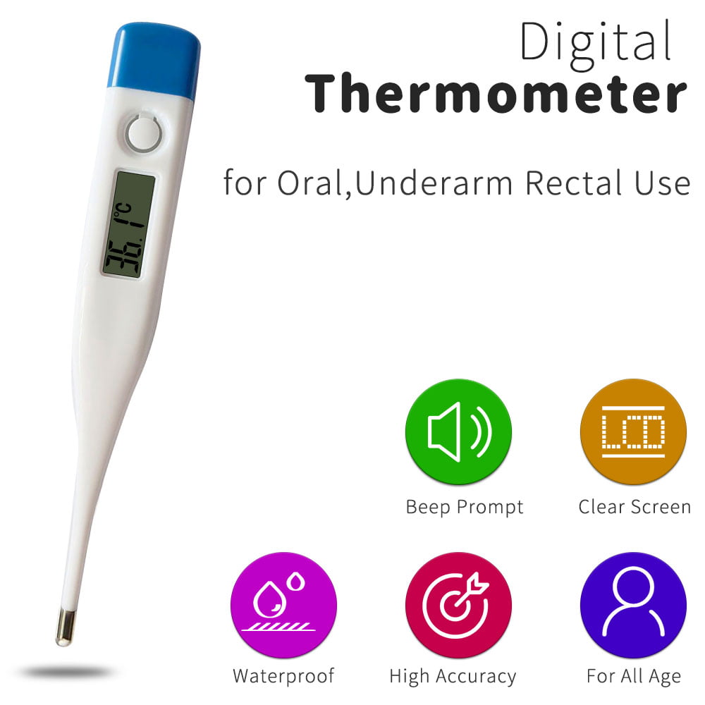 ERIUAES Waterproof Digital Thermometer Baby Adult Thermometer Household Electronic Thermometer Oral Thermometer 