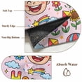 thumbnail image 6 of Children's Day Round Area Rug 5Ft Washable Circle Rugs for Living Room Bedroom, Cartoon Cute Watercolor Truck Flower Pink Non-Slip Carpet Floor Mats Indoor Outdoor Carpet Runner Aesthetic Home Decor, 6 of 8
