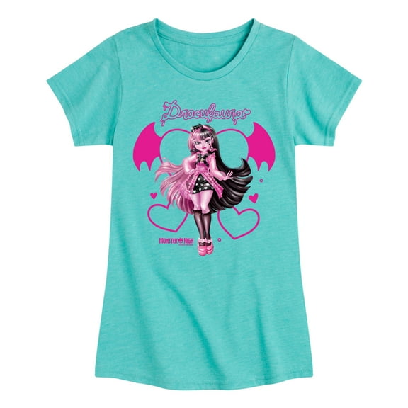 Monster High - Draculara Heart Bat Wings - Girls Fitted Short Sleeve Tee