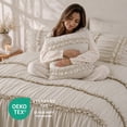 thumbnail image 3 of Lipa Queen Comforter Set,7-Piece Bed in a Bag,Ruffled Design Bedding Set,Comforter,Flat Sheet,Fitted Sheet,Pillowcases and Shams,Beige, 3 of 10