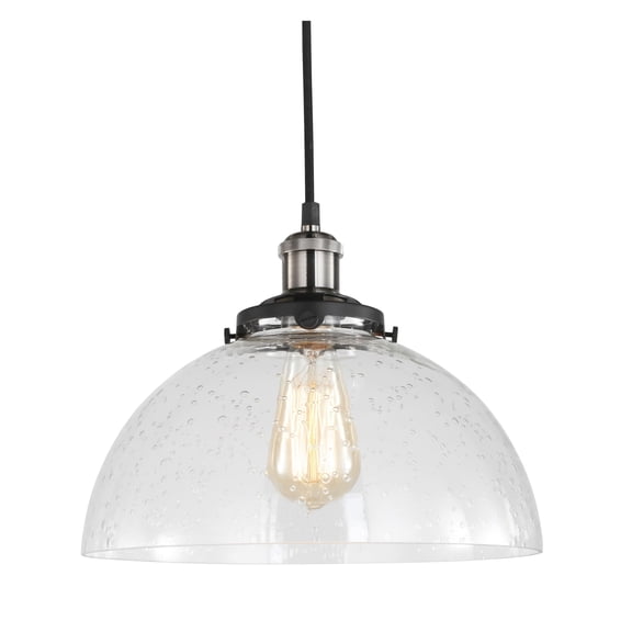 Woodbridge Lighting  Fulton Clear Seedy Ball Mini-pendant w/ ST64 Bulb Nickel