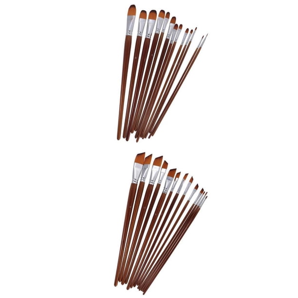 26 Tamaños de Pinceles con Punta Plana en ángulo, de Pinceles Artísticos para Acrílico, , Acuarela, Multiusos, para Pintura Facial