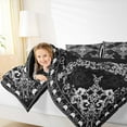 thumbnail image 4 of Manfei Retro Damask Flower Bedding Comforter Set,Vintage Floral Twin Comforter Sets,Black White Bedding Set For Boys,Microfiber Bedroom Decor Reversible,2-Piece, 4 of 8