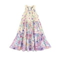 thumbnail image 5 of Abcomgle Summer Dress for Girls 14-16 Casual Halter Neck Sleeveless Girls Dresses Floral Print A-line Sundresses Loose Swing Dresses 3-4 Years,Purple Pink, 5 of 7