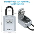thumbnail image 4 of ORIA Key Lock Box, Wall Mounted Key Safe Box, 4 Digit Combination Key Storage Lock Box, 5 Keys Capacity, New Silver, 4 of 7