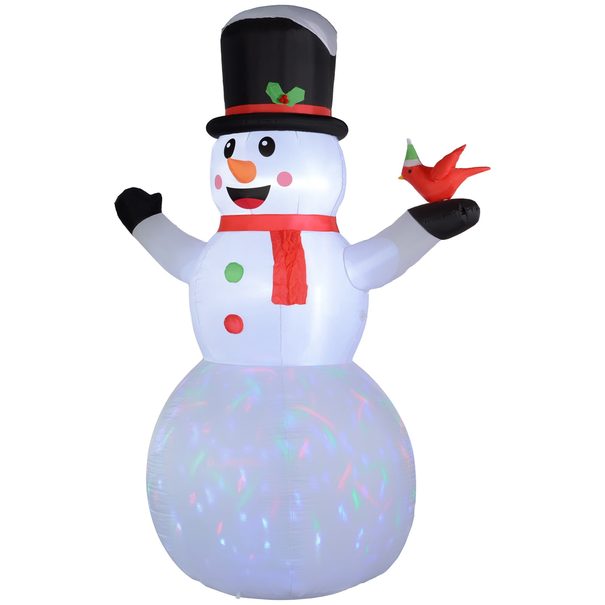 Astoutdoor Inflatable Christmas Snowman Decoration, 12 ft Tall, Polyester, White, with LED Lights, Indoor/Outdoor Holiday Yard Decor