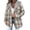 Grey, variant on Womens Winter Plaid Jackets Fall Sherpa Shacket Jacket Fleece Hooded Coats Trendy Oversized Outerwear