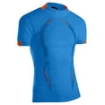 thumbnail image 4 of FINALGANG Mens Short Sleeve Half High Neck Slim Fit TShirts Athletic Workout Breathable Shirt For Gym Training Running Fitness Daily Wear Blue S, 4 of 5