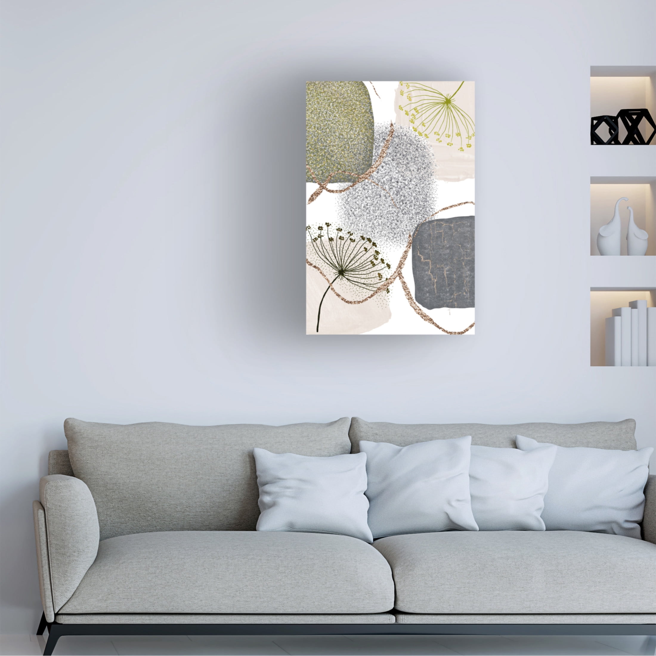 Trademark Fine Art Sally Ann Moss Green Grey 1 Canvas Wall Art