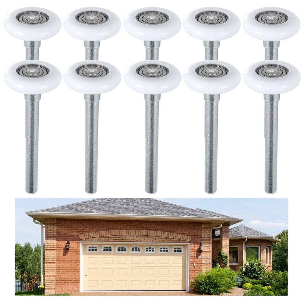 10 PCS Garage Door Rollers Quiet Garage Door Replaceable Wheel Nylon Garage Roller Replacement 1.8 inch Door Roller with 4.7 inch Stem for Garages
