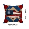 thumbnail image 2 of Independence Day Throw Pillow Cover, HD Printed Patriotic Decorative Pillowcase for Sofa, Couch, Bed, Living Room, 4th of July Home Decor, No Pillow Insert Included for Easy Replacement, 18*18in, D, 2 of 5