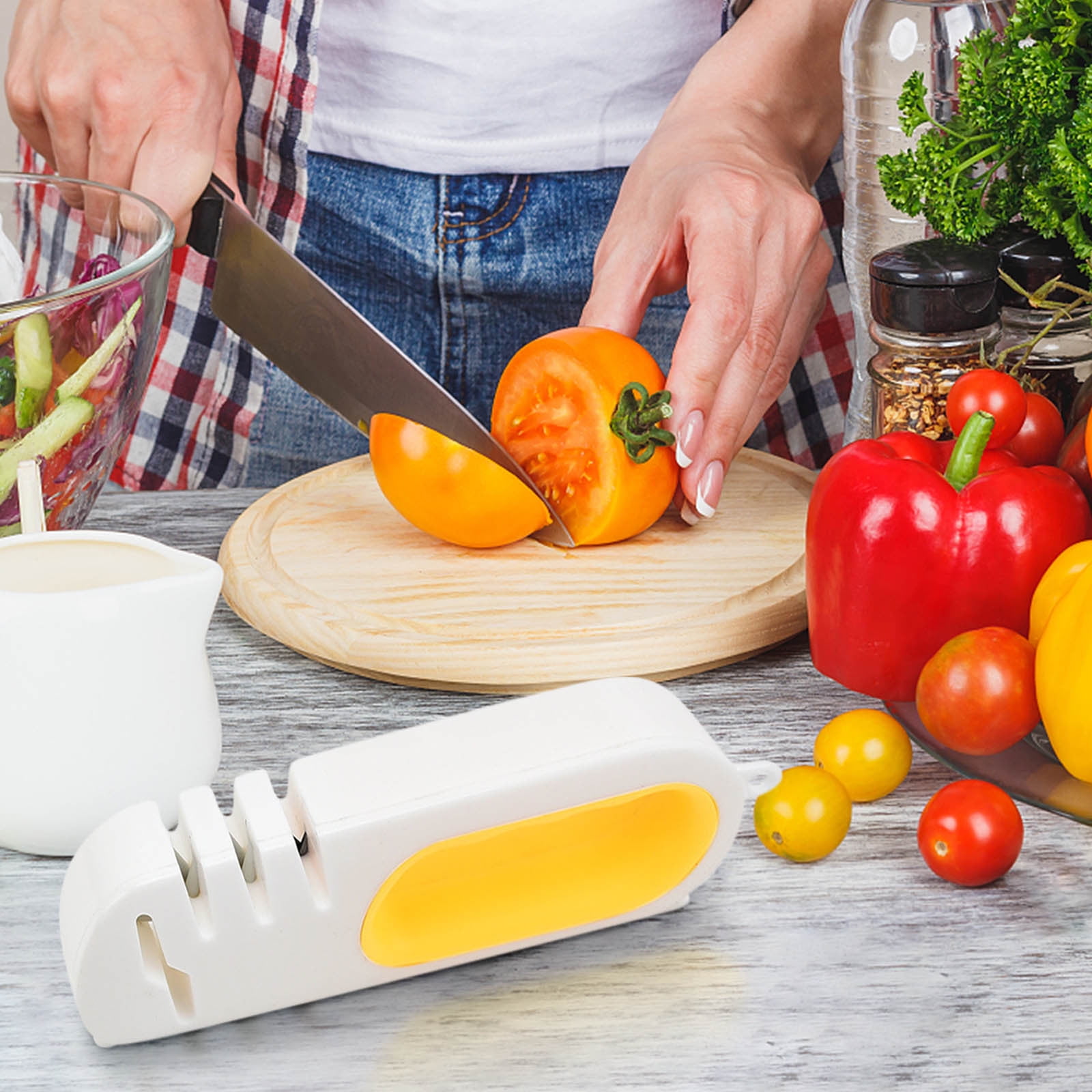 Aiguiseur De Couteaux De Cuisine, Aiguiseurs Pour Couteaux De Cuisine Systeme Affutage Manuel En 3 Etapes Outil De Lame Tranchante Comme Un 97394980