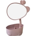 thumbnail image 1 of Espejo de maquillaje giratorio Essential de Glamorous Organization, 17,5 x 16 cm, 4 compartimentos, color rosa, 1 of 6