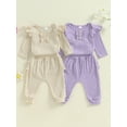 Aojekbee Baby Girls 2piece Outfit, Long Sleeve Crew Neck Romper with