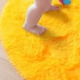 thumbnail image 7 of Junovo Luxury Round Fluffy Area Rugs for Bedroom Kids Girls Room Nursery,Super Soft Circle Rug,Cute Shaggy Carpet For Living Room,5'x5',Orange, 7 of 7
