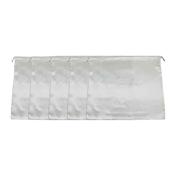 5 bolsas de almacenamiento con funda antipolvo y cordón ajustable, de satén, para regalos, joyas y joyería. 42x33cm