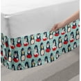 thumbnail image 2 of Bird Print Bed Skirt, Winter Pattern of Penguins with Polka Dots, Elastic Bedskirt Dust Ruffle Wrap Around for Bedding Decor, 4 Sizes, Blue Multicolor, by Ambesonne, 2 of 2