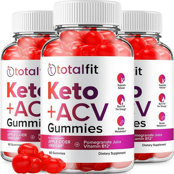 3 Pack Total Fit Keto ACV Gummies - Official - Keto TotalFit ACV Advanced Formula Plus Apple Cider Vinegar Dietary Supplement B12 Beet Root Juice Men Women 180 Gummies