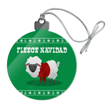 Navidad Christmas Ornament Fleece Feliz Navidad Sheep Christmas Holiday Acrylic Christmas Tree Holiday Ornament ()
