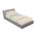 thumbnail image 2 of Ambesonne Vintage Fitted Sheet & Pillow Sham Set, Boho Stripes and Shapes, Twin, Multicolor, 2 of 2