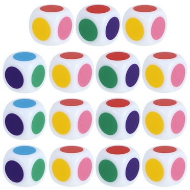 30 Pcs Colored Dot Dice Teaching Dices Family Game Childrens Toys Colors Cognitive Games Props