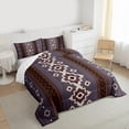 thumbnail image 3 of Homewish Ancient Bohemain Aztec Queen Comforter Set,Rustic Western Tribal Bedding Sets,Purple Brown Beige Bedding Comforter Set For Kids,Luxury Bedroom Decor Reversible,3 Pieces, 3 of 8