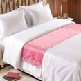 thumbnail image 4 of Bed Runner Scarf for Queen Size Bed, Pink Snowflakes Christmas Beds Scarf Throws for Foot of Bedding, Winter Holiday Xmas Snowflake Decorative Beds Runners for Bedroom Guestroom, 83"x20", 4 of 8