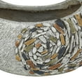thumbnail image 4 of DecMode 14" x 15" Indoor Outdoor Gray Fiberglass Bird Planter with Stone Mosaic Design, 4 of 8