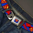 thumbnail image 2 of Superman Fcg Blue 1.0" Chrome Superman Shield W Cape Webbing Web Belt 1.0" Wide, 2 of 3