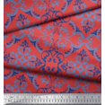 thumbnail image 2 of Soimoi Orange Cotton Poplin Fabric Vector Design Damask Print Fabric by the Yard 42 Inch Wide, 2 of 3