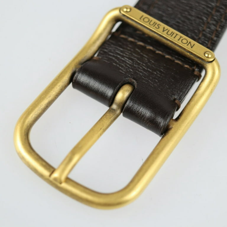 Pre-Owned LOUIS VUITTON Louis Vuitton Sunture Dakota Utah Belt M9802  Notation Size 100/40 Leather Dark Brown Series Gold Metal Fittings (Good) 