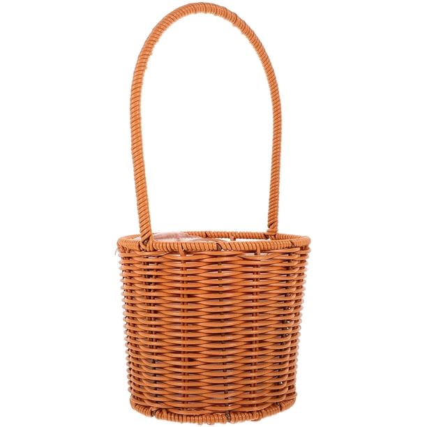 Cesta de almacenamiento tejida con asa, cesta para boda, cesta para niña de las flores, cesta de almacenamiento para regalo