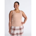 thumbnail image 2 of Joyspun Women’s Ribbed Tank with Inner Bra, 2-Pack, Sizes XS-3X, 2 of 4
