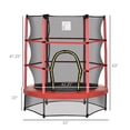 thumbnail image 2 of Trampoline pour Enfants de 55 Pouces avec Filet de Protection pour Intérieur/extérieur, Trampoline pour Garçons et Filles de 3 à 6 Ans, Rouge, 2 of 7