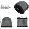 thumbnail image 6 of GRNSHTS Unisex Winter Beanie Hats Scarf Set Warm Knit Hat Thick Fleece Lined Slouchy Cap Neck Warmer for Men Women (Grey), 6 of 18