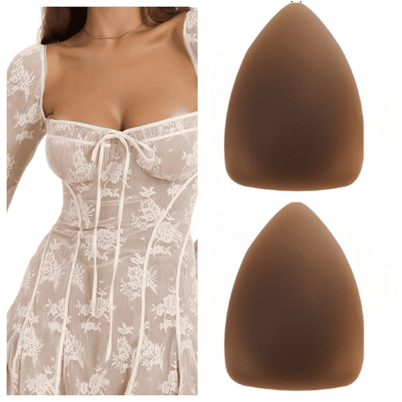 MODANU 1 Pair Pasties Nipple Covers for Women, Triangular Ultra-Thin Reusable Invisibility Silicone Nipple Pasties Adhesive(Cocoa)