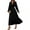 Black, variant on Oplxuo Swiss Dots Wedding Guests Dresses for Women Elegant V Neck Long Sleeve Swing Ruffle Hem Party Cocktail Maxi Dress