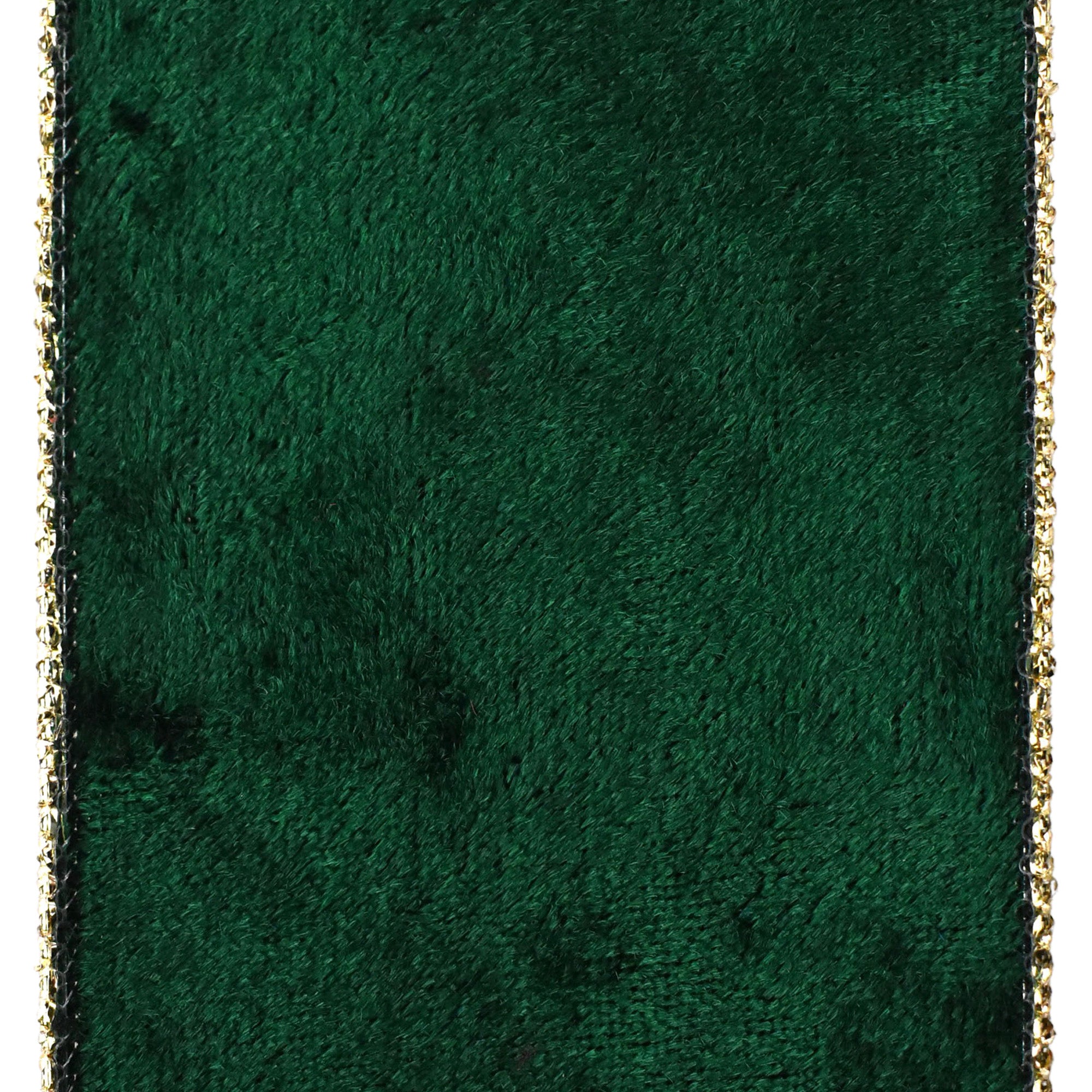 Christmas Velvet and Metallic Back Wired Ribbon, 2-1/2-Inch 10-Yard - Hunter Green/Gold