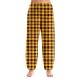 thumbnail image 2 of WTOBBY Women's Striped Print Pajama Pants with Cuffed Ankles, Casual Comfort Trousers for Sleepwear and Home Use, Soft Fabric with Striped Design,Yellow XS, 2 of 6
