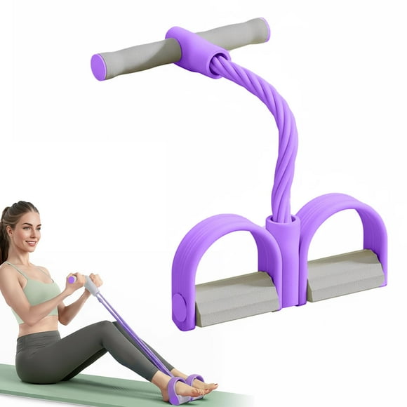 Équipement d'Exercice Assis 4 Bandes de Résistance avec Poignées Équipement de Yoga Gym à Domicile Entraîneur de Ventre pour Hommes Femmes (Violet)