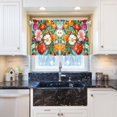 thumbnail image 5 of Yayeee Kitchen Curtains Light Filtering 27"x36" Rod Pocket Short Cafe Window Panel, Pink Floral Tomatoes, 5 of 7