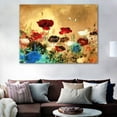 thumbnail image 3 of HFDF Blooming Poppies Extra Large Contemporary Colorful Flowers Pictures Paintings on Canvas Wall Art Modern Gallery Wrapped Floral Giclee Canvas Prints for Home Decorations XL 14x11inch Framed, 3 of 6