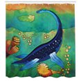 thumbnail image 3 of Ambesonne Dinosaur Shower Curtain, Sea Creature, 69"Wx75"L, Jade Green Navy Blue, 3 of 3