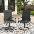 thumbnail image 6 of ELPOSUN Patio Swivel Chairs Set of 2, Outdoor Dining Chairs High Back Padded All Weather Breathable Textilene Outdoor Swivel Chairs with Metal Rocking Frame for Lawn Garden Backyard Deck，Black, 6 of 6
