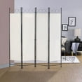 thumbnail image 6 of NiamVelo 4 Panel Room Dividers, 6FT Steel Frame Screen Folding Privacy Divider Partition for Home Office Bedroom, Beige, 6 of 7