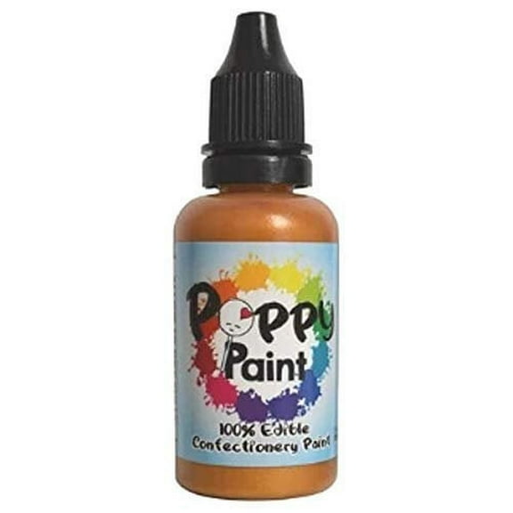 Honey Gold Fast Drying Edible Poppy Paint for Cake Pops, Cookies, Chocolates - 30ml